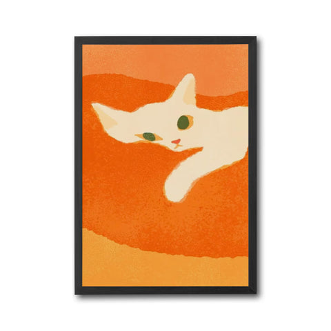 Expressive Cat Illustration Aesthetic Wall Print Décor Poster