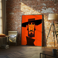 Expressive Cowboy Pop Art Décor Poster – Minimal Western Wall Poster