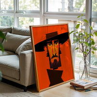 Expressive Cowboy Pop Art Décor Poster – Minimal Western Wall Poster