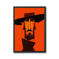 Expressive Cowboy Pop Art Décor Poster – Minimal Western Wall Poster