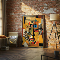 Non-Figurative Cubist Face Home Art Décor Poster – Minimal Geometric Portrait Print