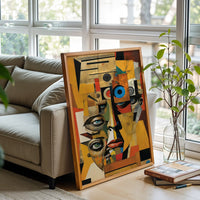 Non-Figurative Cubist Face Home Art Décor Poster – Minimal Geometric Portrait Print
