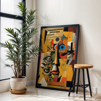 Non-Figurative Cubist Face Home Art Décor Poster – Minimal Geometric Portrait Print