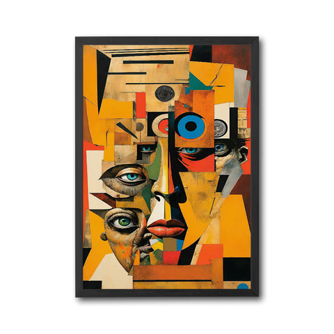 Non-Figurative Cubist Face Home Art Décor Poster – Minimal Geometric Portrait Print