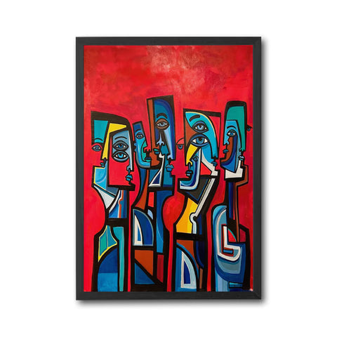 Expressive Cubist Faces Pop Art Print – Contemporary Colorful Wall Décor