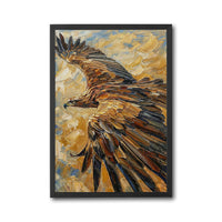 Non-Figurative Eagle in Flight Painting Décor Poster, Sleek Bird Wall Poster