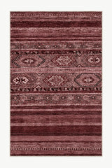 Abstract Ethnic Area Rug – Burgundy