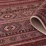 Abstract Ethnic Area Rug – Burgundy – texture close-up