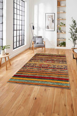 Abstract Ethnic Area Rug – Multicolor in a living room