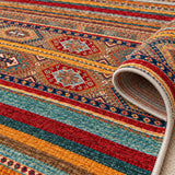 Abstract Ethnic Area Rug – Multicolor – texture close-up
