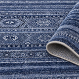 Abstract Ethnic Area Rug – Navy – texture close-up
