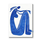 Abstract Figure Minimalist Wall Art – Blue Contour Portrait Print