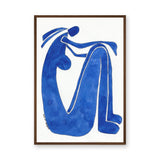 Abstract Figure Minimalist Wall Art – Blue Contour Portrait Print