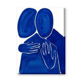 Abstract Figures Modern Wall Art – Blue Embrace on White