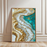 Non-Figurative Geode Aesthetic Wall Décor – Contemporary Crystal Pattern Décor Poster for Home Decor