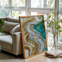 Non-Figurative Geode Aesthetic Wall Décor – Contemporary Crystal Pattern Décor Poster for Home Decor