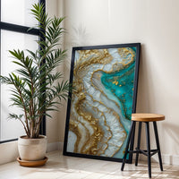 Non-Figurative Geode Aesthetic Wall Décor – Contemporary Crystal Pattern Décor Poster for Home Decor