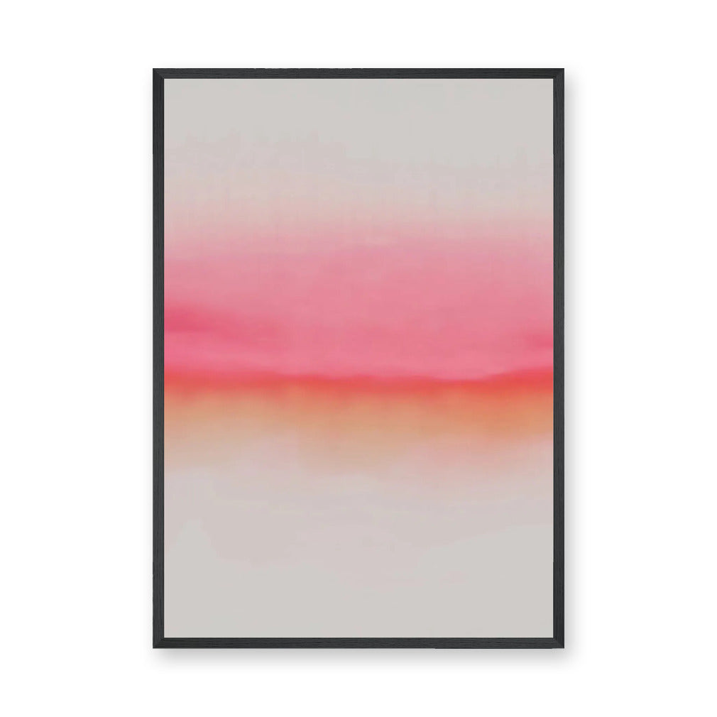 Abstract Gradient Modern Wall Art – Soft Pink and Orange Horizon
