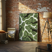 Non-Figurative Green Leaves Pattern No.9576 Aesthetic Home Art Décor Poster