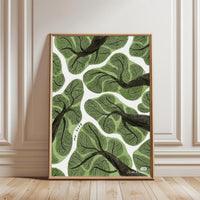Non-Figurative Green Leaves Pattern No.9576 Aesthetic Home Art Décor Poster