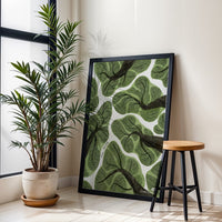 Non-Figurative Green Leaves Pattern No.9576 Aesthetic Home Art Décor Poster
