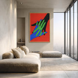 Abstract Hands Pop Art Wall Art – Colorful Overlapping Hands on Red