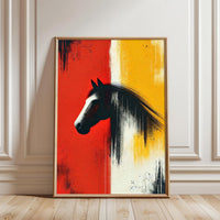 Non-Figurative Horse Wall Poster – Sleek Equine Abstract Print for Home Decor