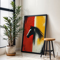 Non-Figurative Horse Wall Poster – Sleek Equine Abstract Print for Home Decor