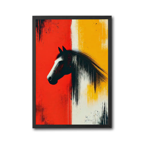 Non-Figurative Horse Wall Poster – Sleek Equine Abstract Print for Home Decor