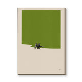 Abstract Landscape Minimalist Wall Art – Green Bench Scene