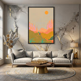Abstract Landscape Modern Boho Wall Art – Colorful Sunset Desert Print