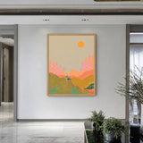 Abstract Landscape Modern Boho Wall Art – Colorful Sunset Desert Print