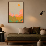 Abstract Landscape Modern Boho Wall Art – Colorful Sunset Desert Print