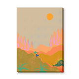 Abstract Landscape Modern Boho Wall Art – Colorful Sunset Desert Print