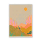 Abstract Landscape Modern Boho Wall Art – Colorful Sunset Desert Print