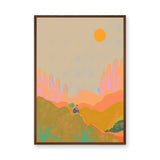 Abstract Landscape Modern Boho Wall Art – Colorful Sunset Desert Print