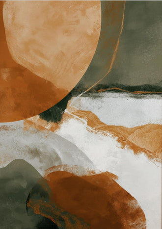 Abstract Modern Boho Wall Art – Earth Tone Organic Shapes