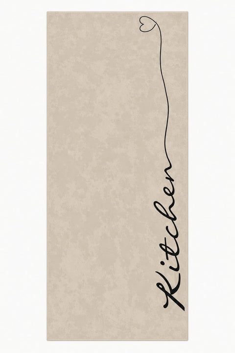 Abstract Modern Kitchen Rug – Beige
