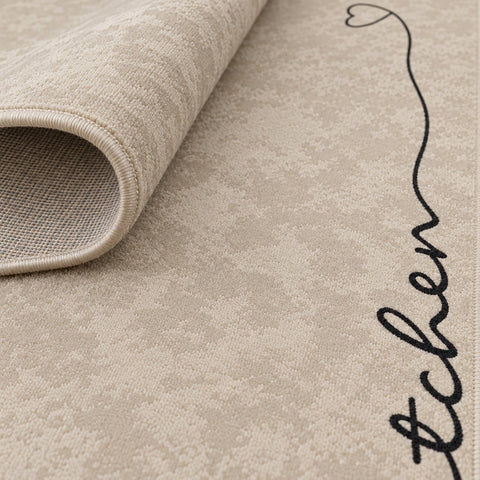 Abstract Modern Kitchen Rug – Beige – texture close-up