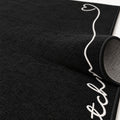 Abstract Modern Kitchen Rug – Black – texture close-up