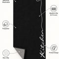 Abstract Modern Kitchen Rug – Black – features