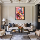 Abstract Modern Wall Art – Colorful Brushstroke Forms in Pink and Blue