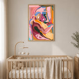 Abstract Modern Wall Art – Colorful Brushstroke Forms in Pink and Blue
