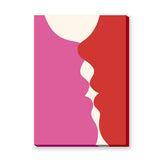Abstract Modern Wall Art – Flowing Pink Red and Cream Shapes