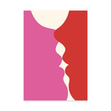 Abstract Modern Wall Art – Flowing Pink Red and Cream Shapes