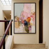 Abstract Modern Wall Art – Soft Pink Textured Color Blocks