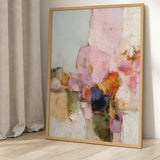 Abstract Modern Wall Art – Soft Pink Textured Color Blocks