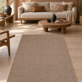 Abstract Natural Jute Area Rug in a living room