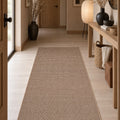 Abstract Natural Jute Area Rug in a hallway