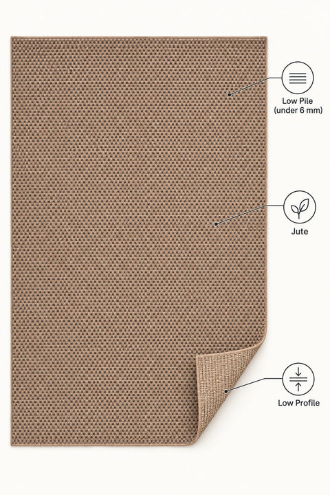 Abstract Natural Jute Area Rug – features
